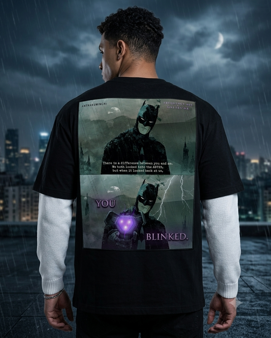 Frequency 005: Solitude (Black With White Full Sleeve Oversized Tee)
