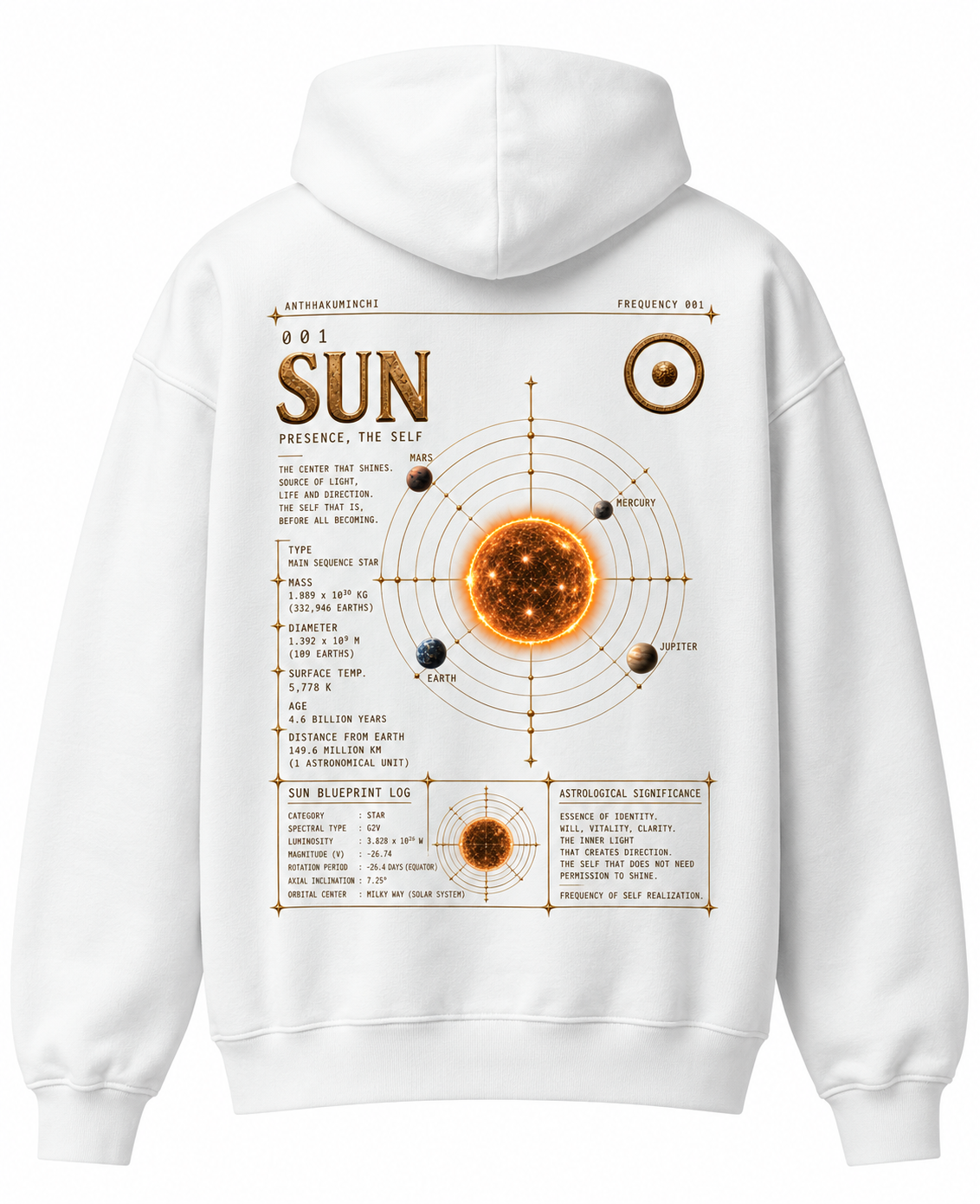 001: Presence | ☉ Sun | Oversized Hoodie (White)