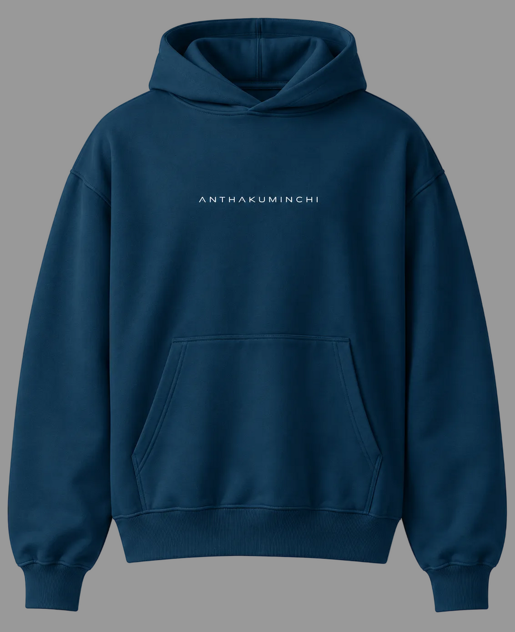 Anthakuminchi Oversized Hoodie (Navy Blue)