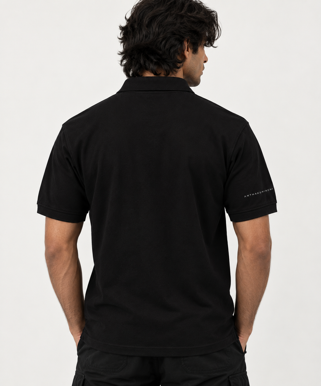 Anthakuminchi Half Sleeve Polo Tee (Black)