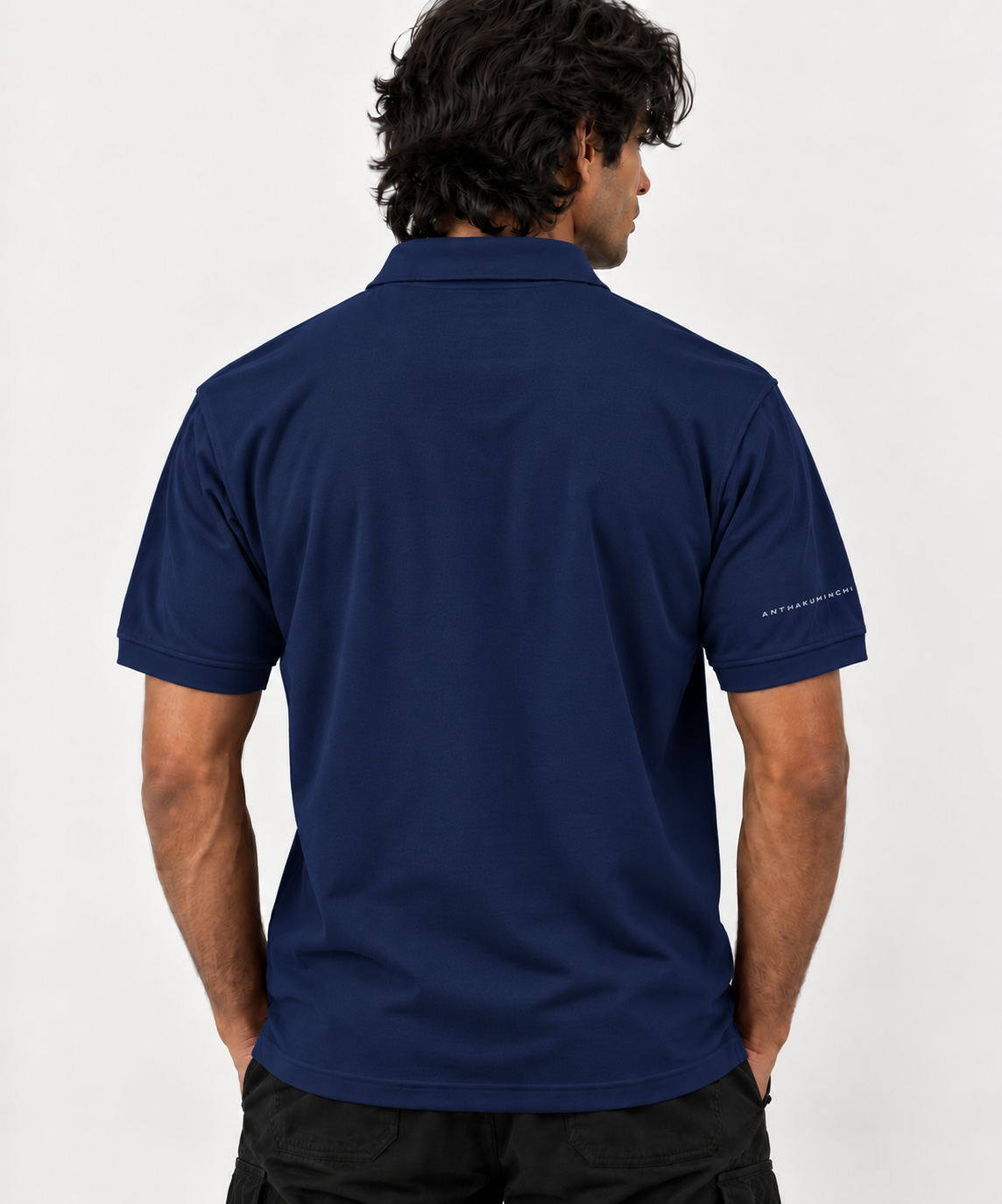 Anthakuminchi Half Sleeve Polo Tee (Navy Blue)