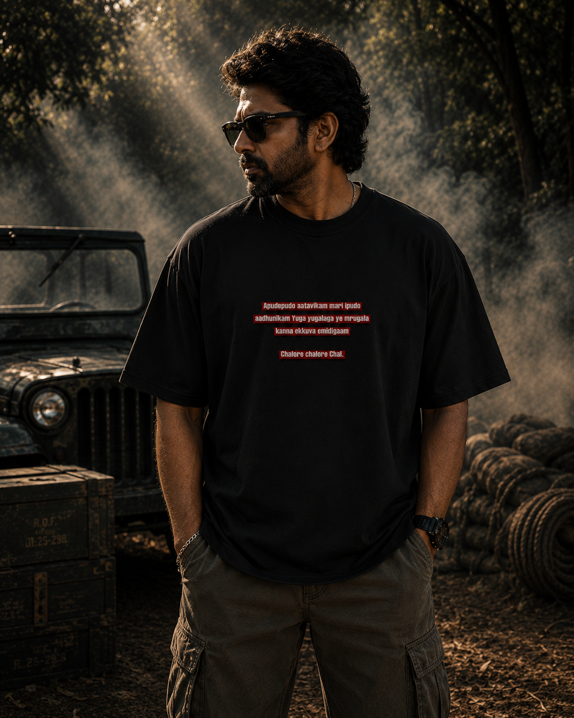 Anthakuminchi's Signature PowerStar Graphic Tee (Black Boxy Fit)
