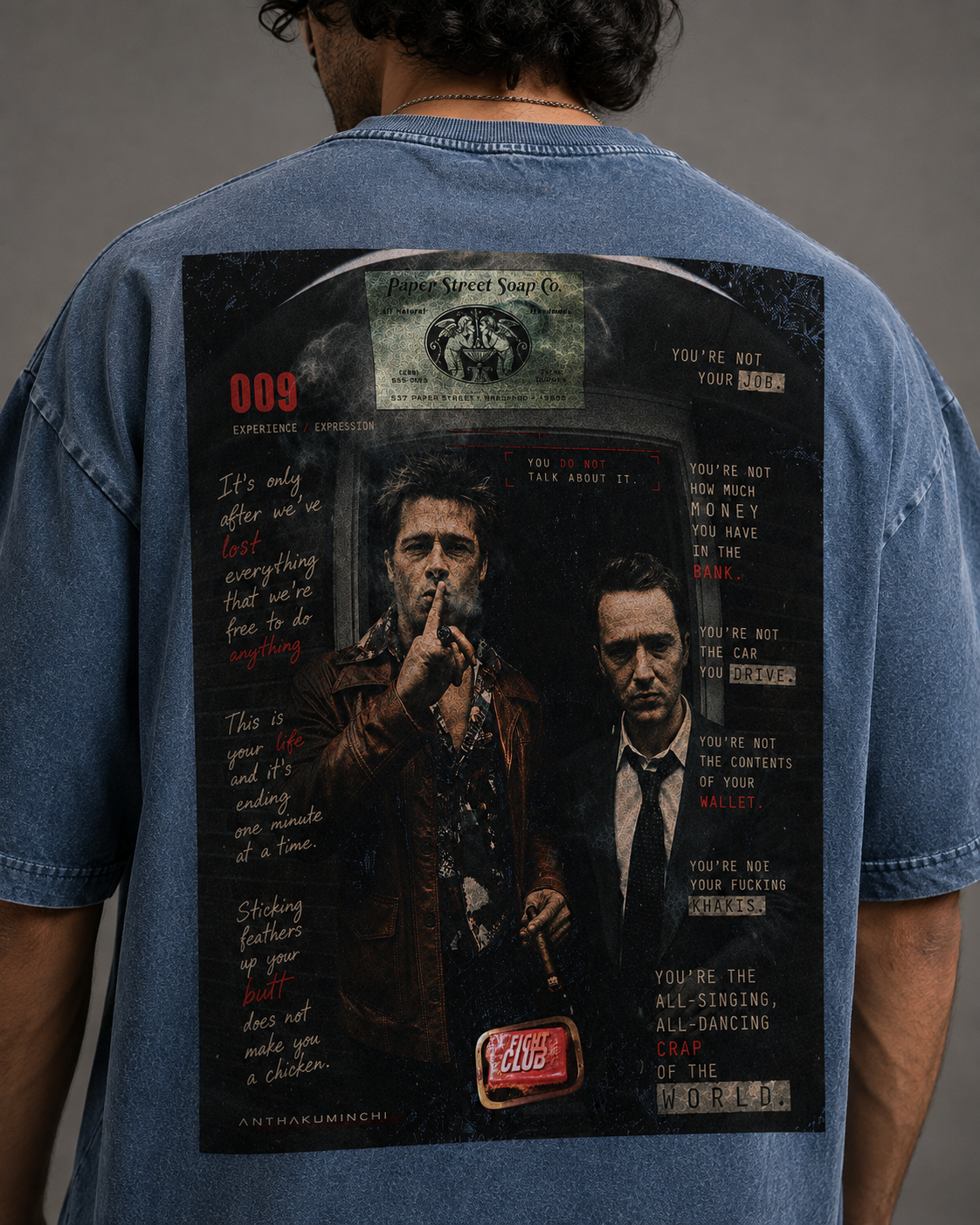 009: Expression | Fight Club | Denim Wash Oversized Tee
