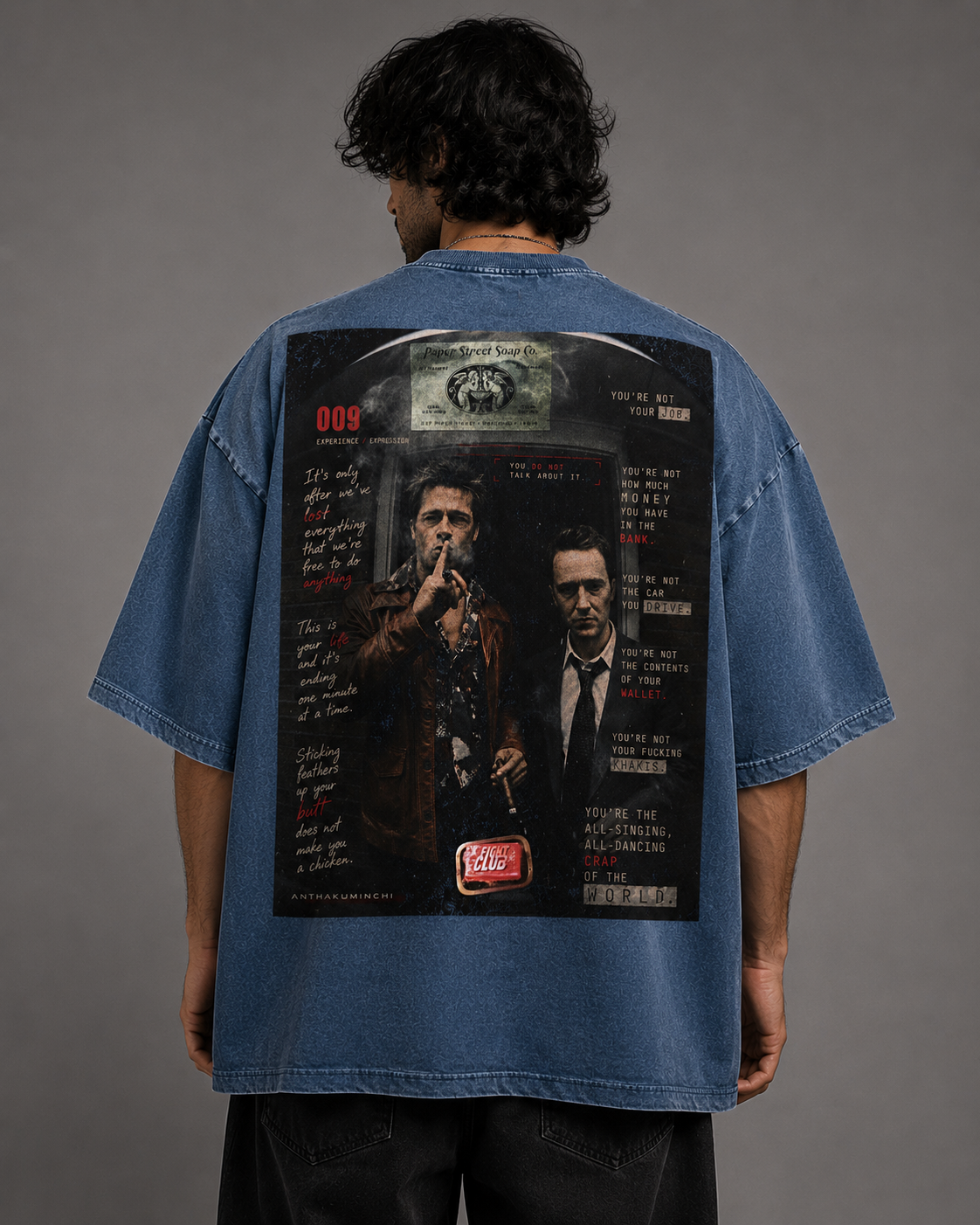 009: Expression | Fight Club | Denim Wash Oversized Tee