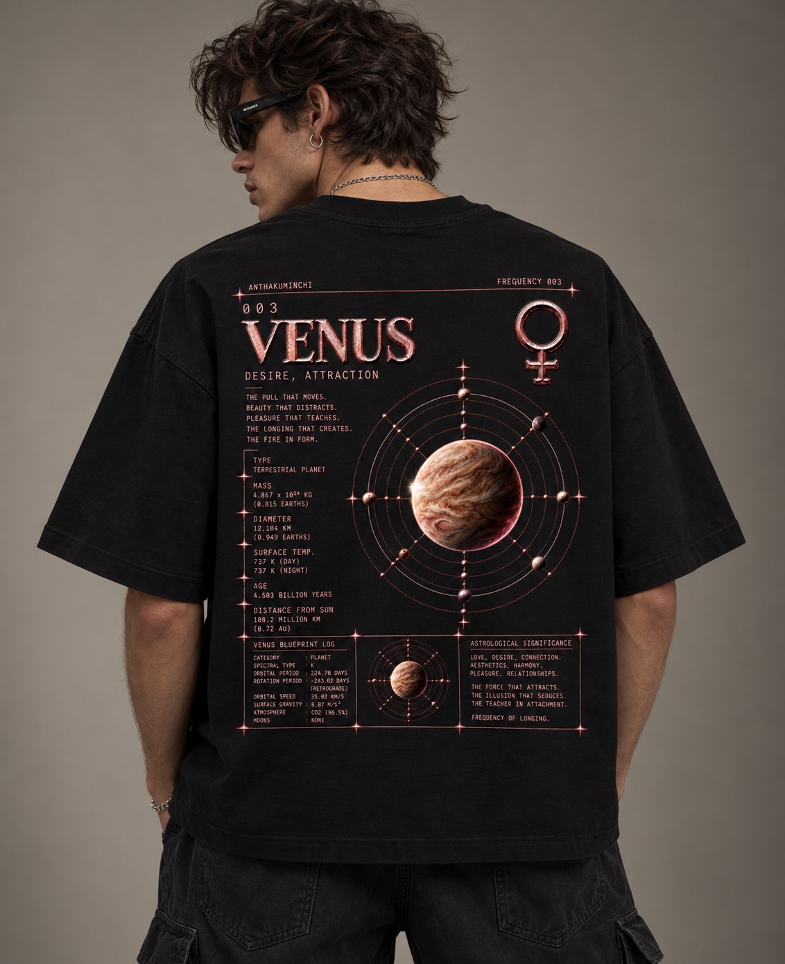 003: Desire | ♀ Venus | Boxy Fit Tee (Black)