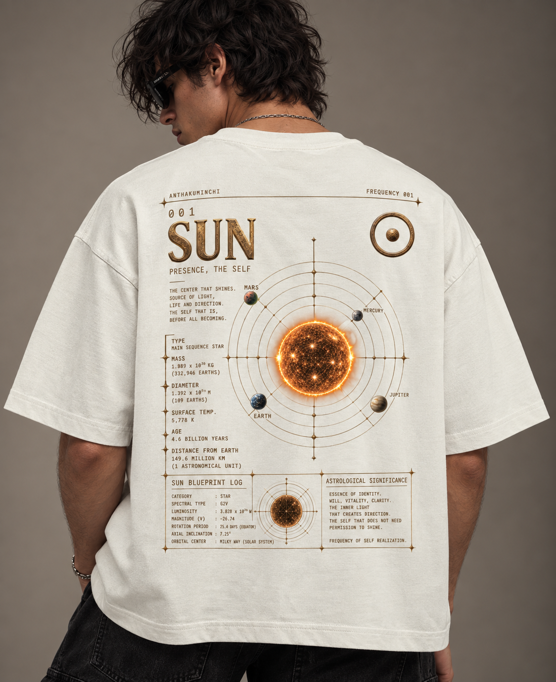 001: Presence | ☉ Sun | Oversized Tee (Off-White)