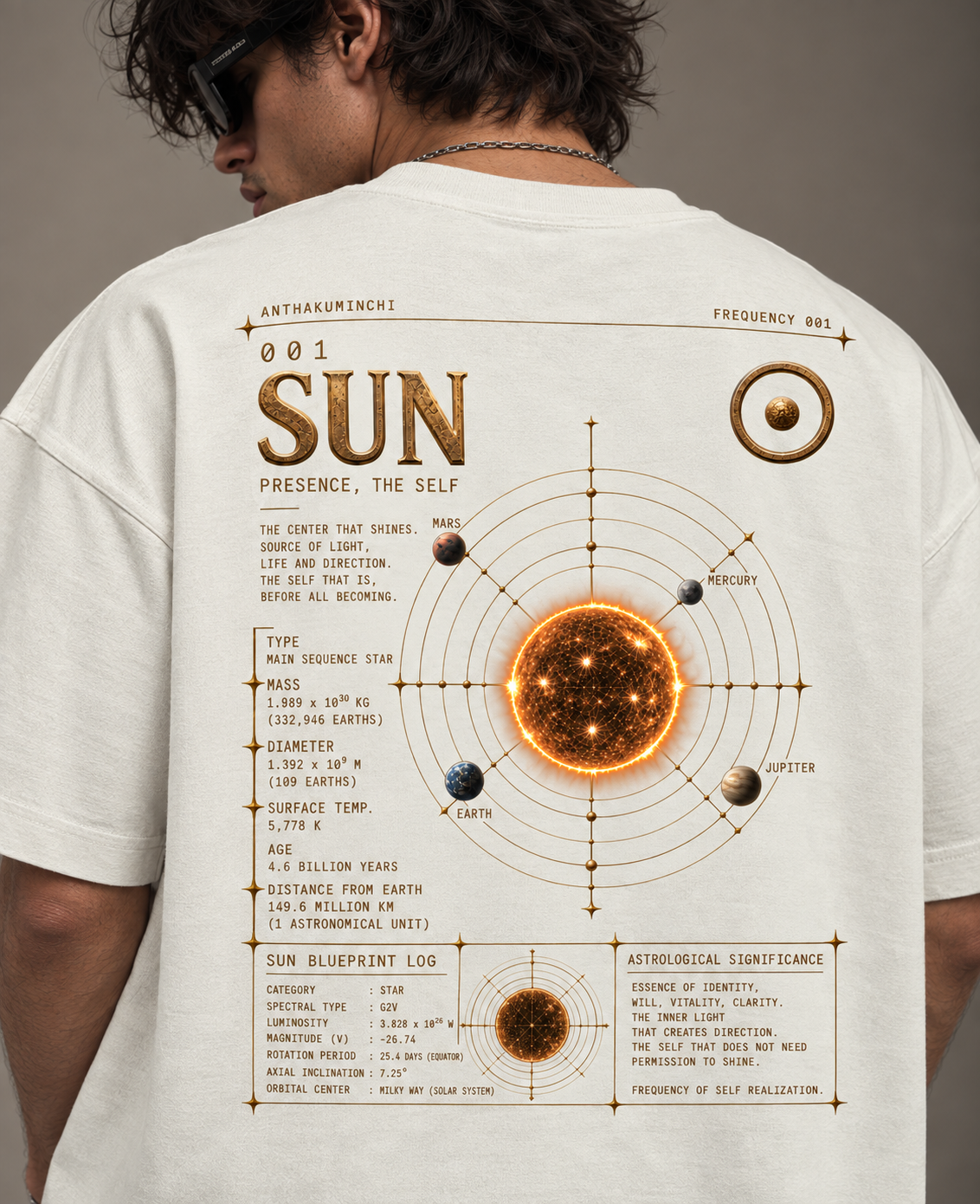 001: Presence | ☉ Sun | Oversized Tee (Off-White)