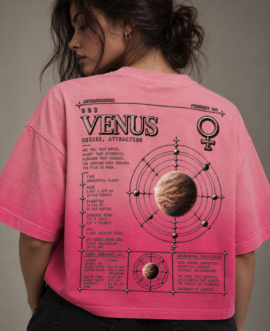 003: Desire | ♀ Venus | Pink Sunfade Ombré Wash Boxy Fit (Special Wash)