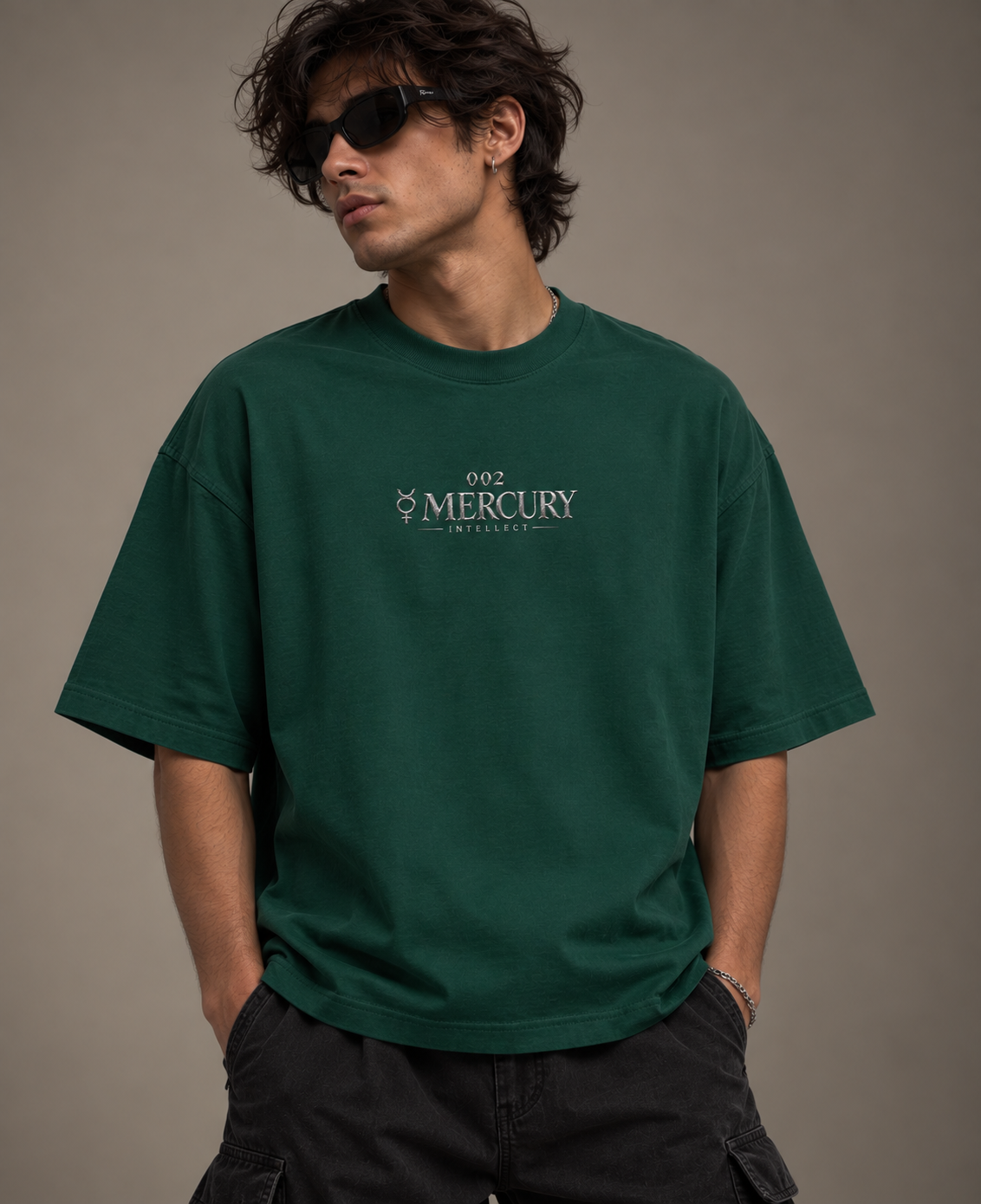 002: Awareness | ☿ Mercury | Oversized Tee (Bottle Green)
