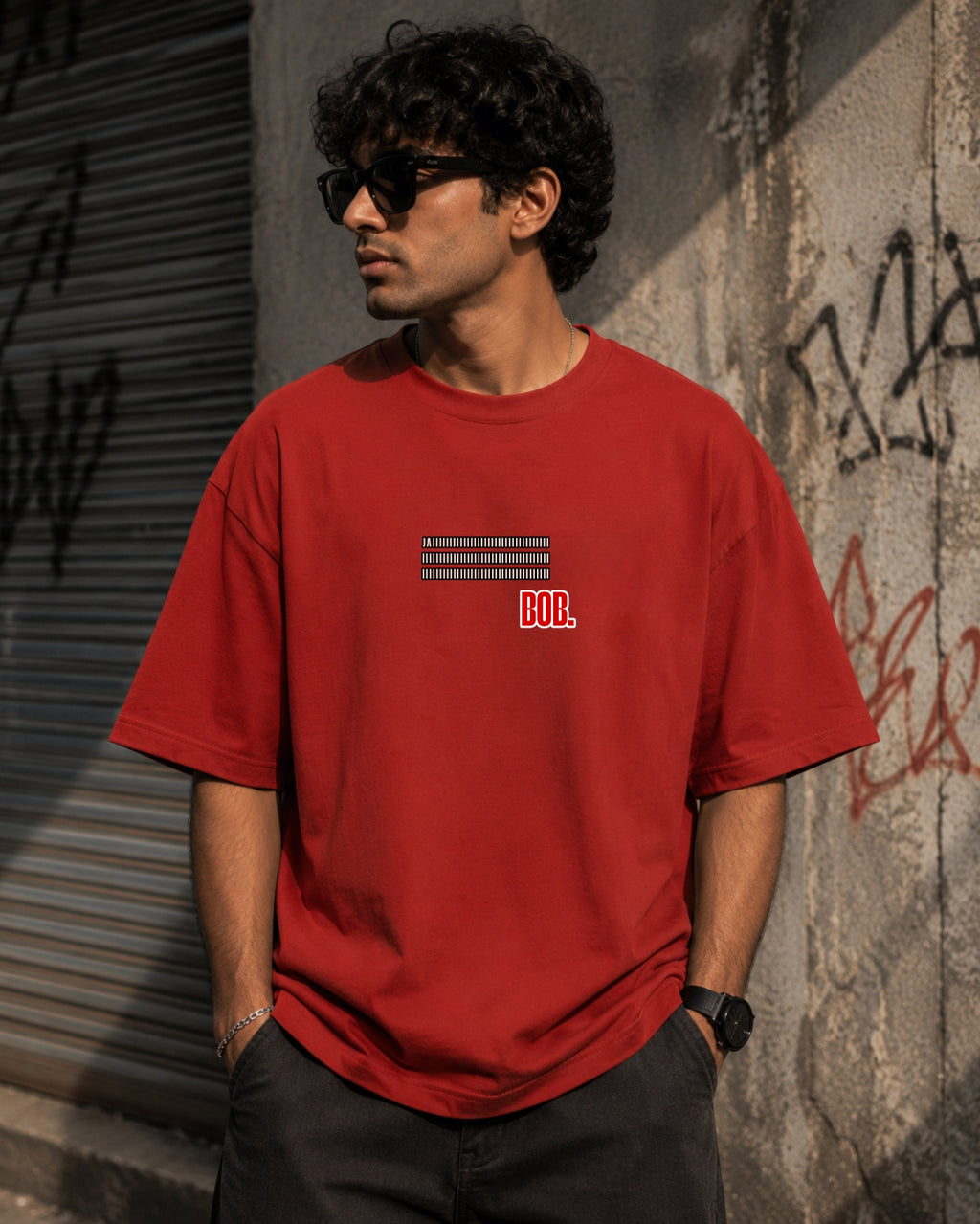 Anthakuminchi's Signature Superstar Graphic Oversized Tee (Red)