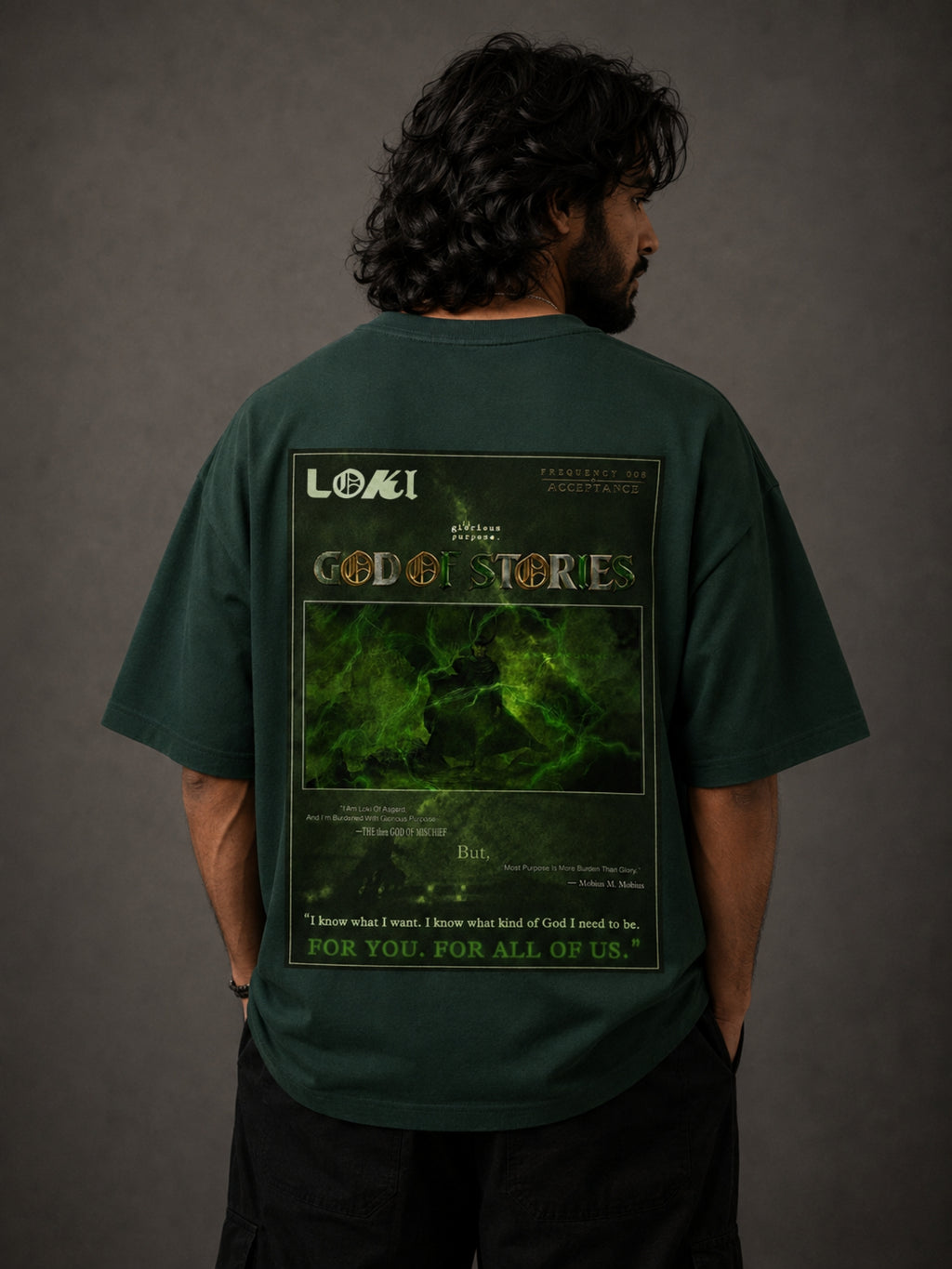 Frequency 008: ACCEPTANCE ( Bottle Green Oversized Tee)