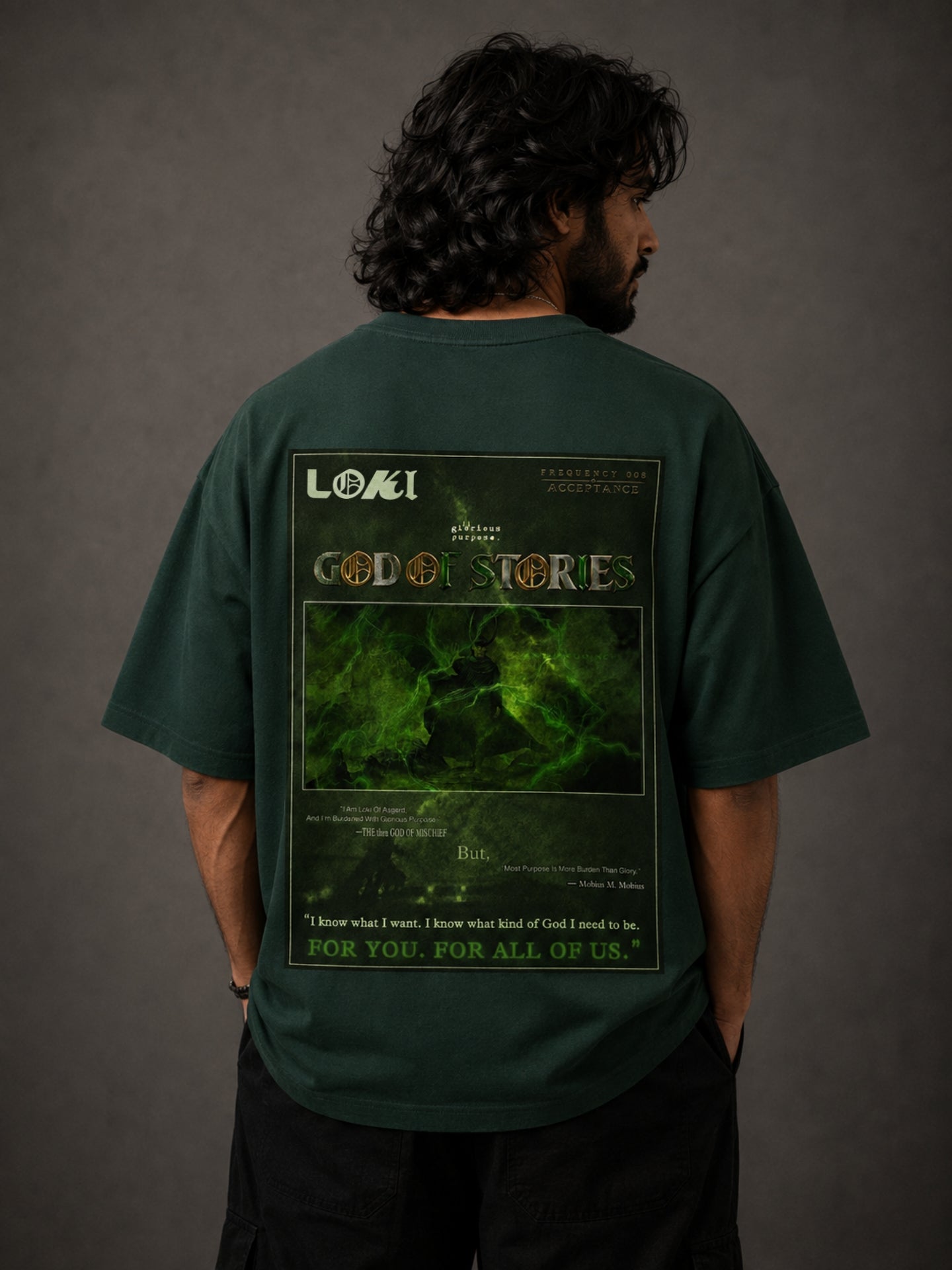 Frequency 008: ACCEPTANCE ( Bottle Green Oversized Tee)