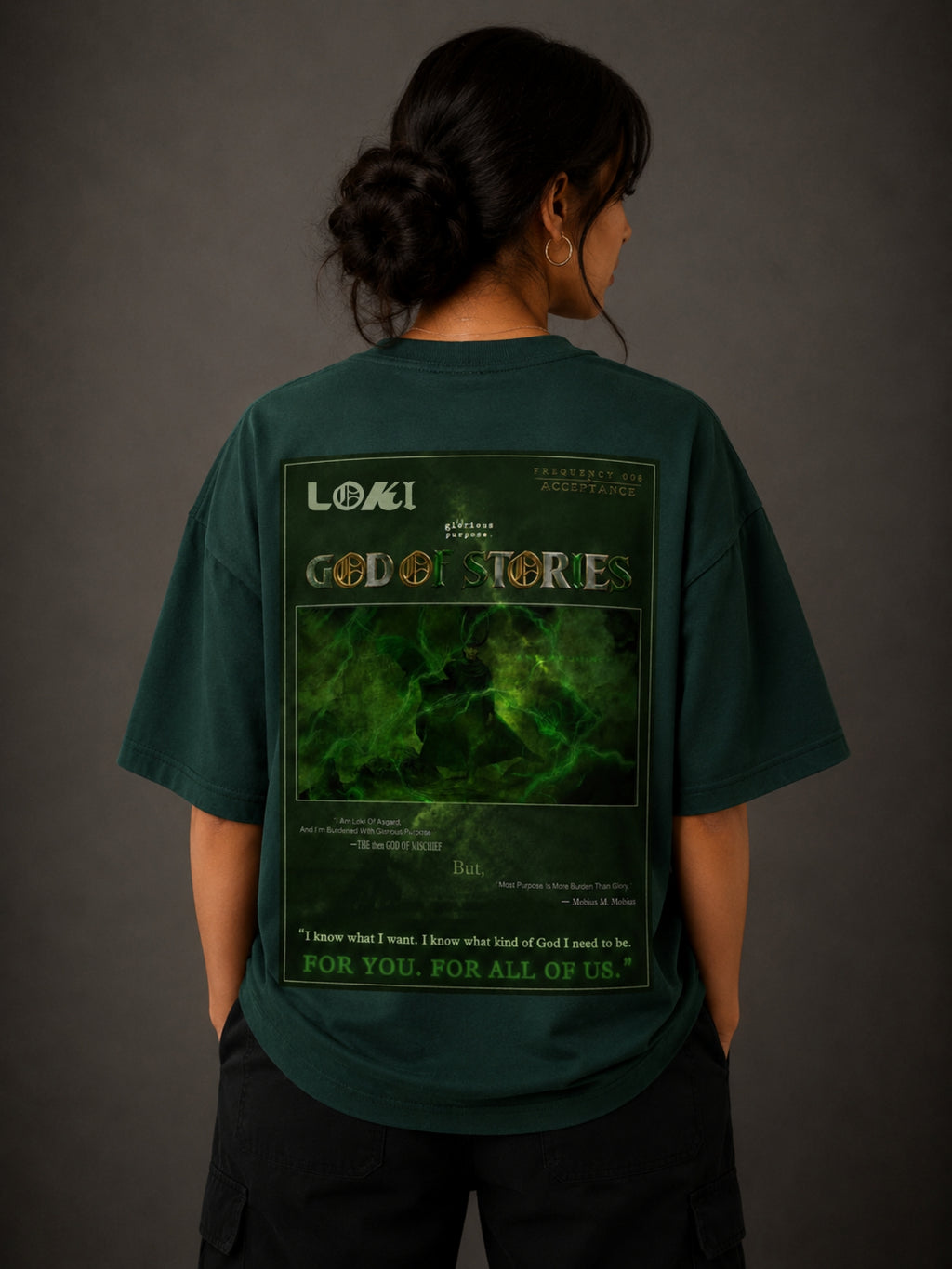Frequency 008: ACCEPTANCE ( Bottle Green Oversized Tee)