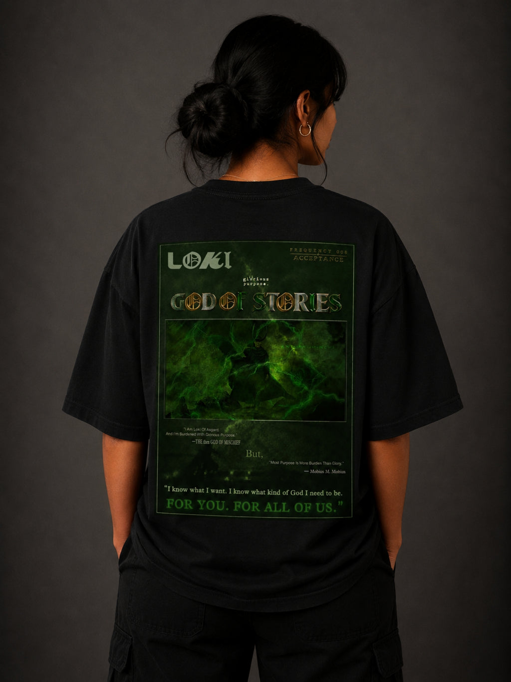 Frequency 008: Acceptance (Black Boxy Fit Tee)