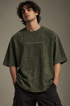 Anthakuminchi Special Acid Wash Oversized Tee (Army Green)