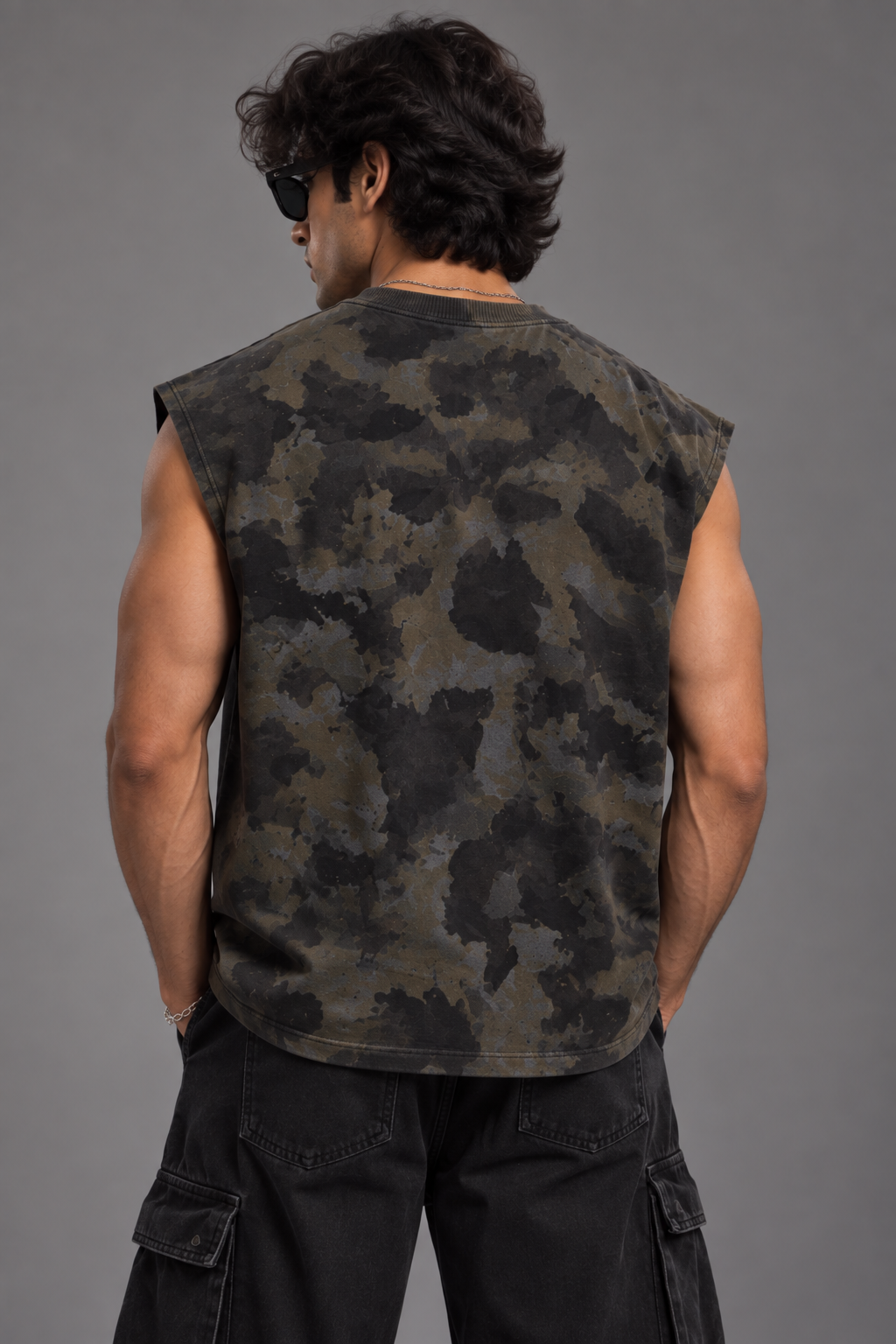 Anthakuminchi Special Acid Wash Tank Top (Camo Fade)