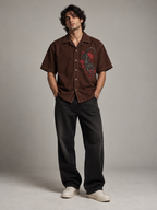 Kurohyou & Higanbana Premium Boxy Fit Shirt (Chocolate Brown)