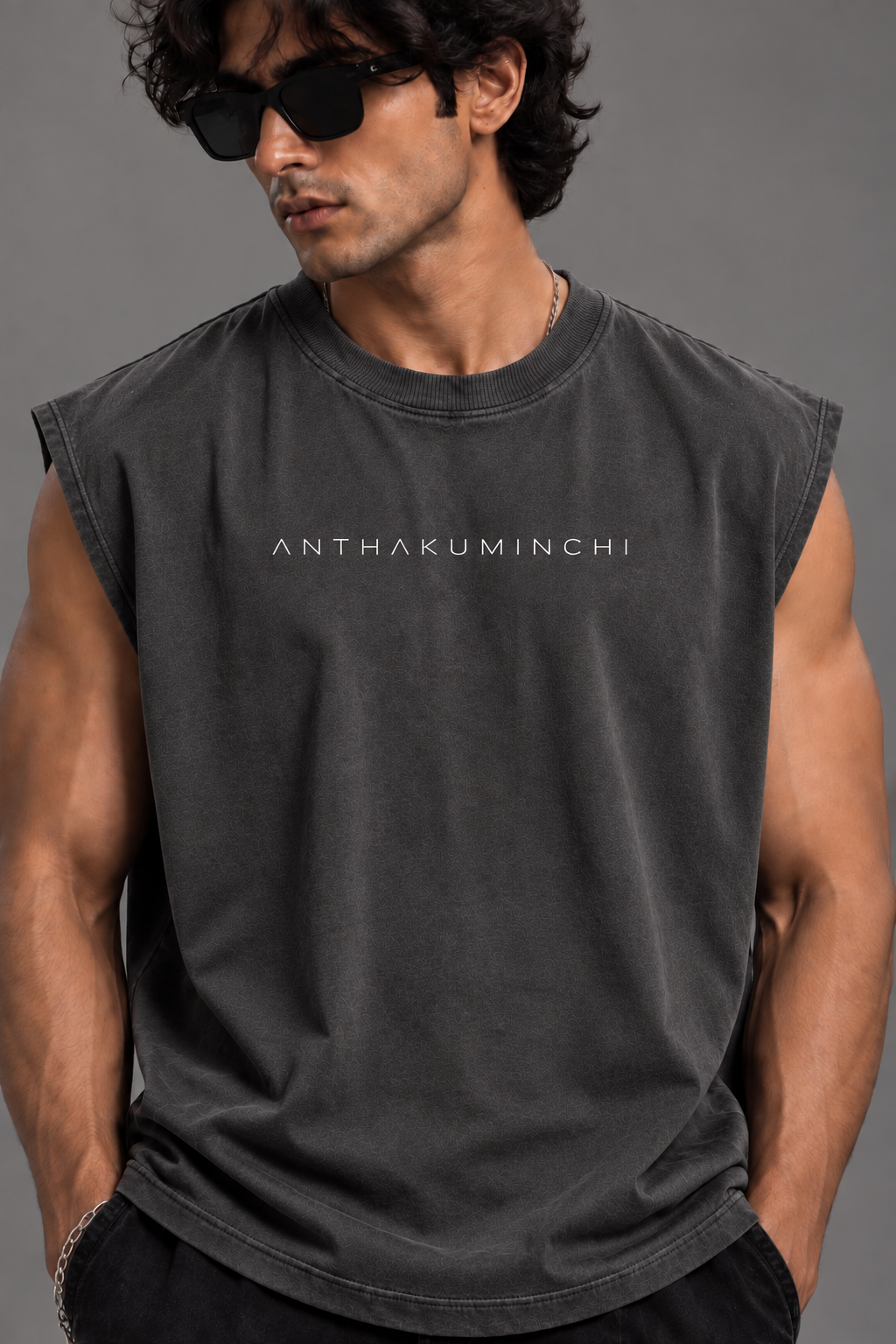 Anthakuminchi Oversized Tank Top (Charcoal Grey)