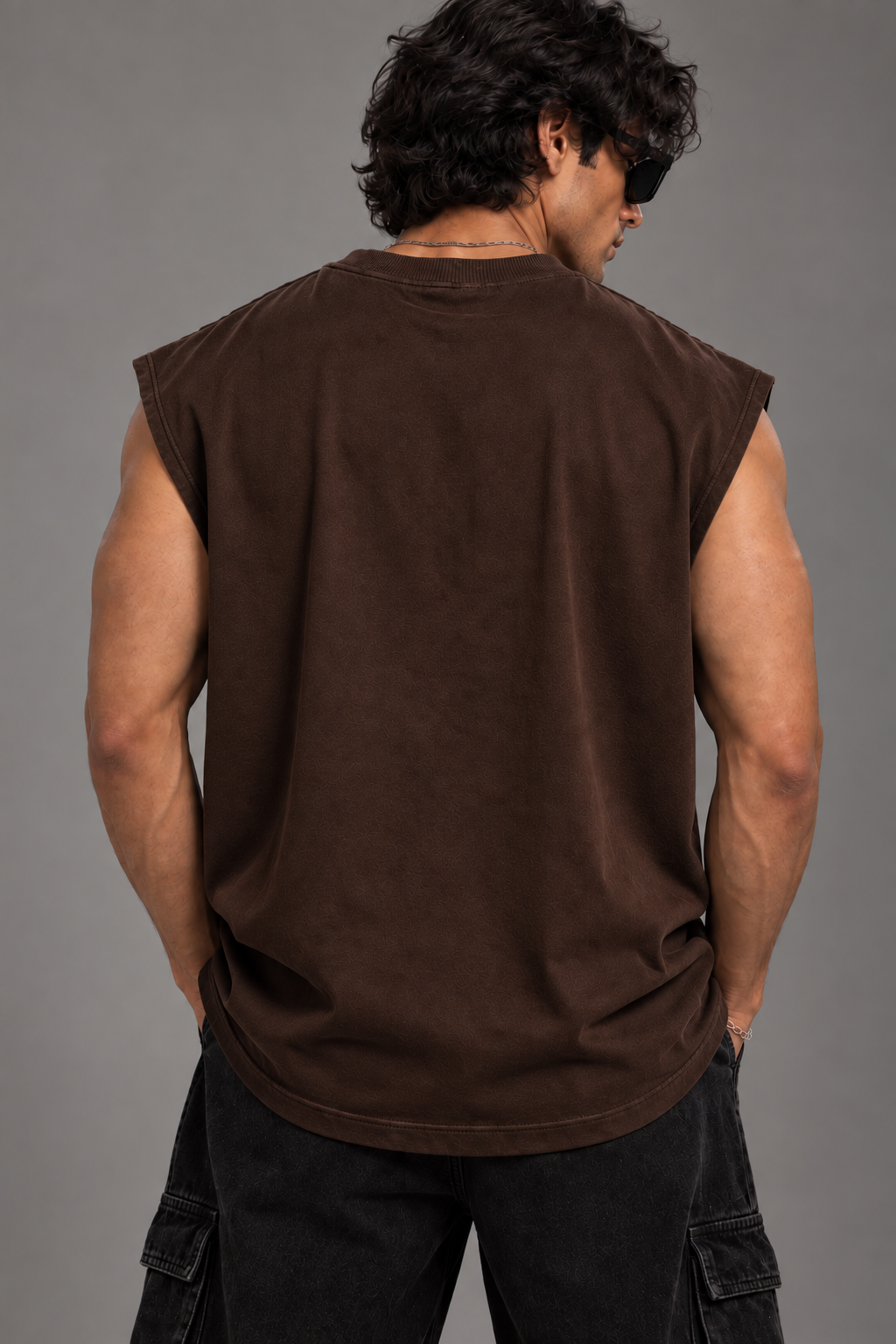 Anthakuminchi Oversized Tank Top (Chocolate Brown)
