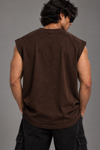 Anthakuminchi Oversized Tank Top (Chocolate Brown)