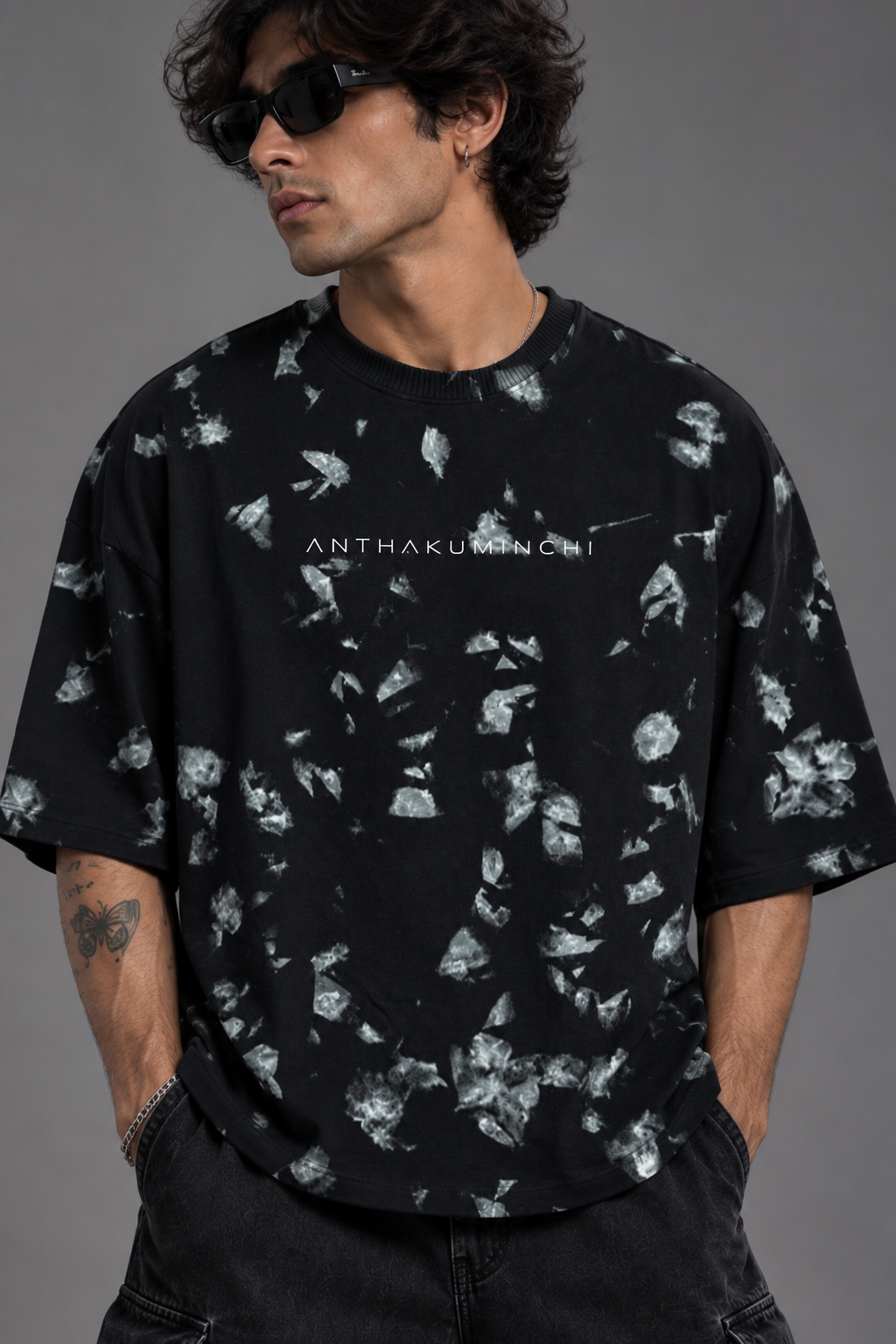 Anthakuminchi Special Acid Wash Oversized Tee (Splatter Wash)
