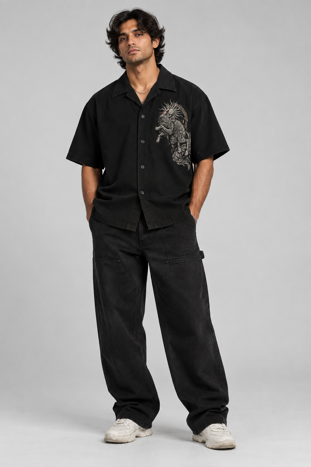 Fenrir Devouring the Sun Premium Boxy Fit Shirt (Black)