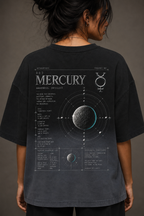 002: Awareness | ☿ Mercury | Black Ombré Wash Boxy Fit Tee
