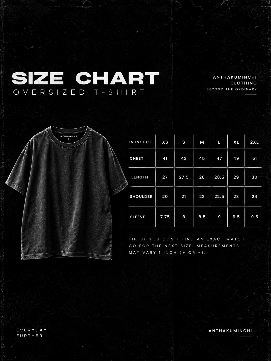Anthakuminchi Special Acid Wash Oversized Tee (Blue Block Fade)