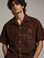 Kurohyou & Higanbana Premium Boxy Fit Shirt (Chocolate Brown)