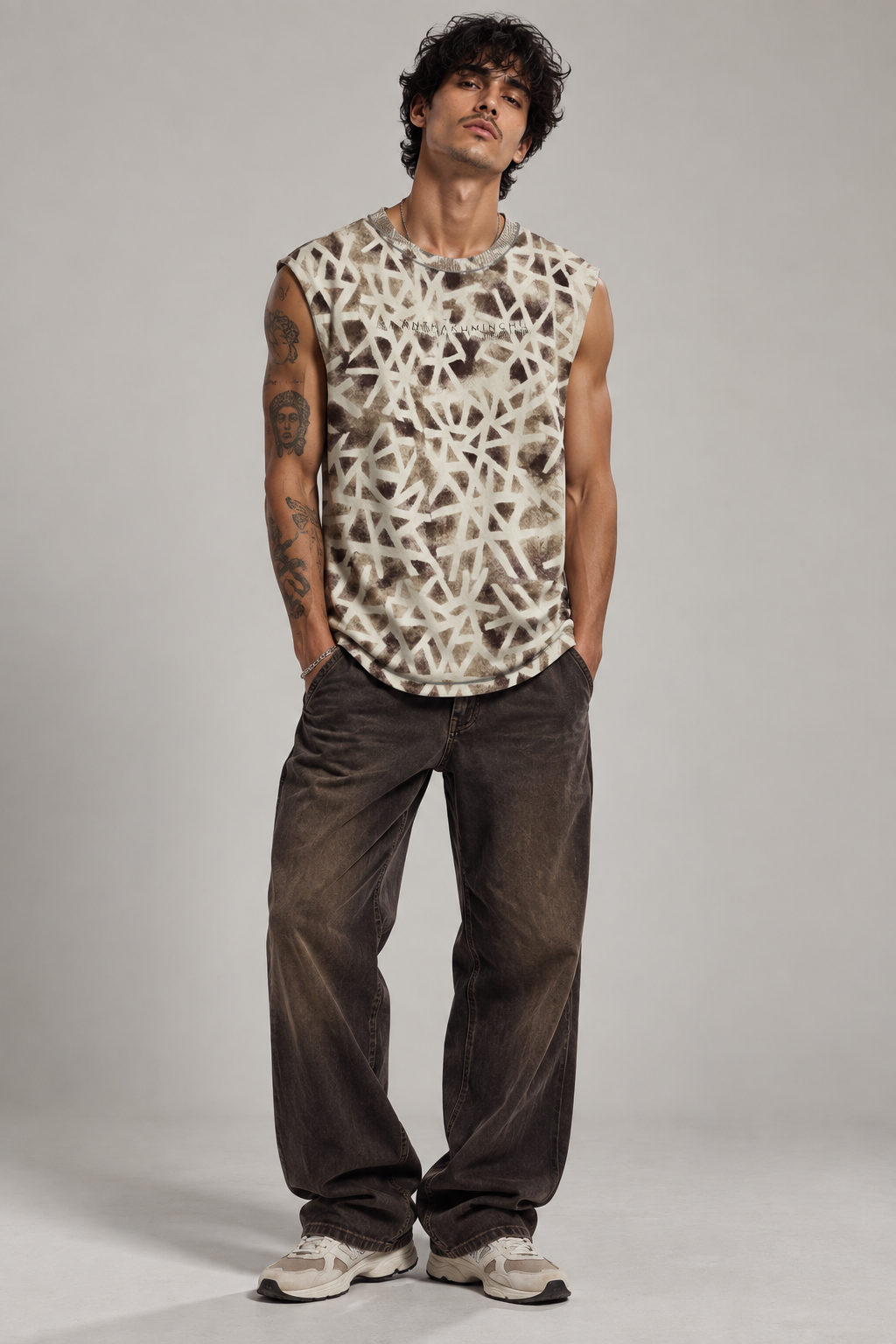 Anthakuminchi Special Acid Wash Tank Top (Triangular Fade)