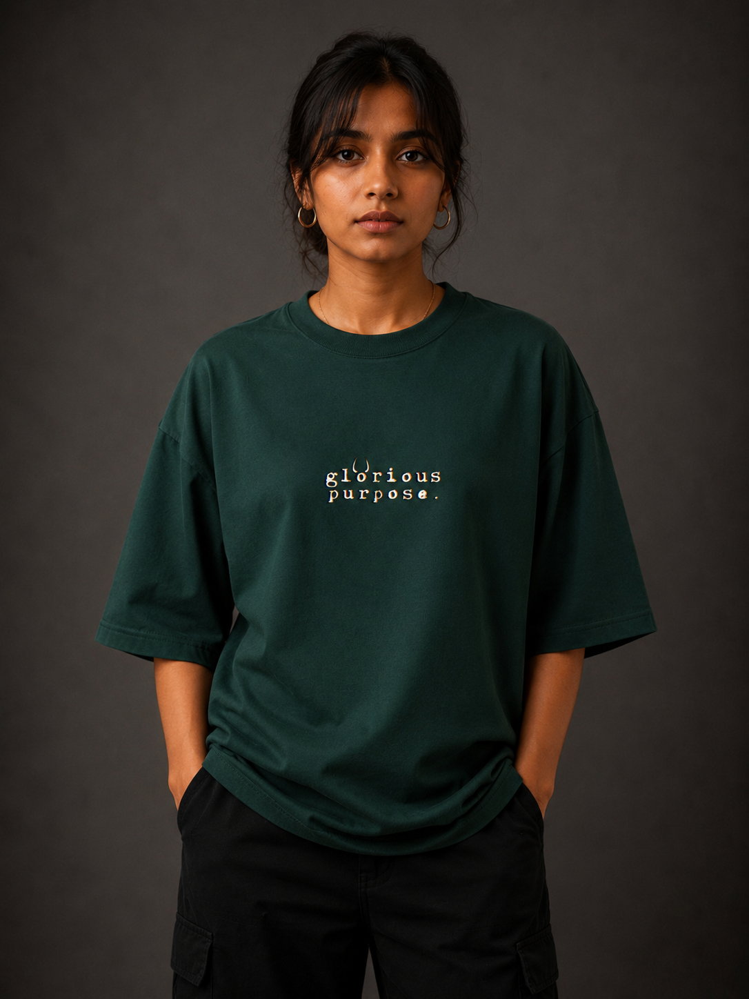 Frequency 008: ACCEPTANCE ( Bottle Green Oversized Tee)