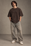 Anthakuminchi Special Acid Wash Oversized Tee (Brown)