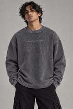 Anthakuminchi Acidwash Waffle Knit Oversized full-sleeve Tee