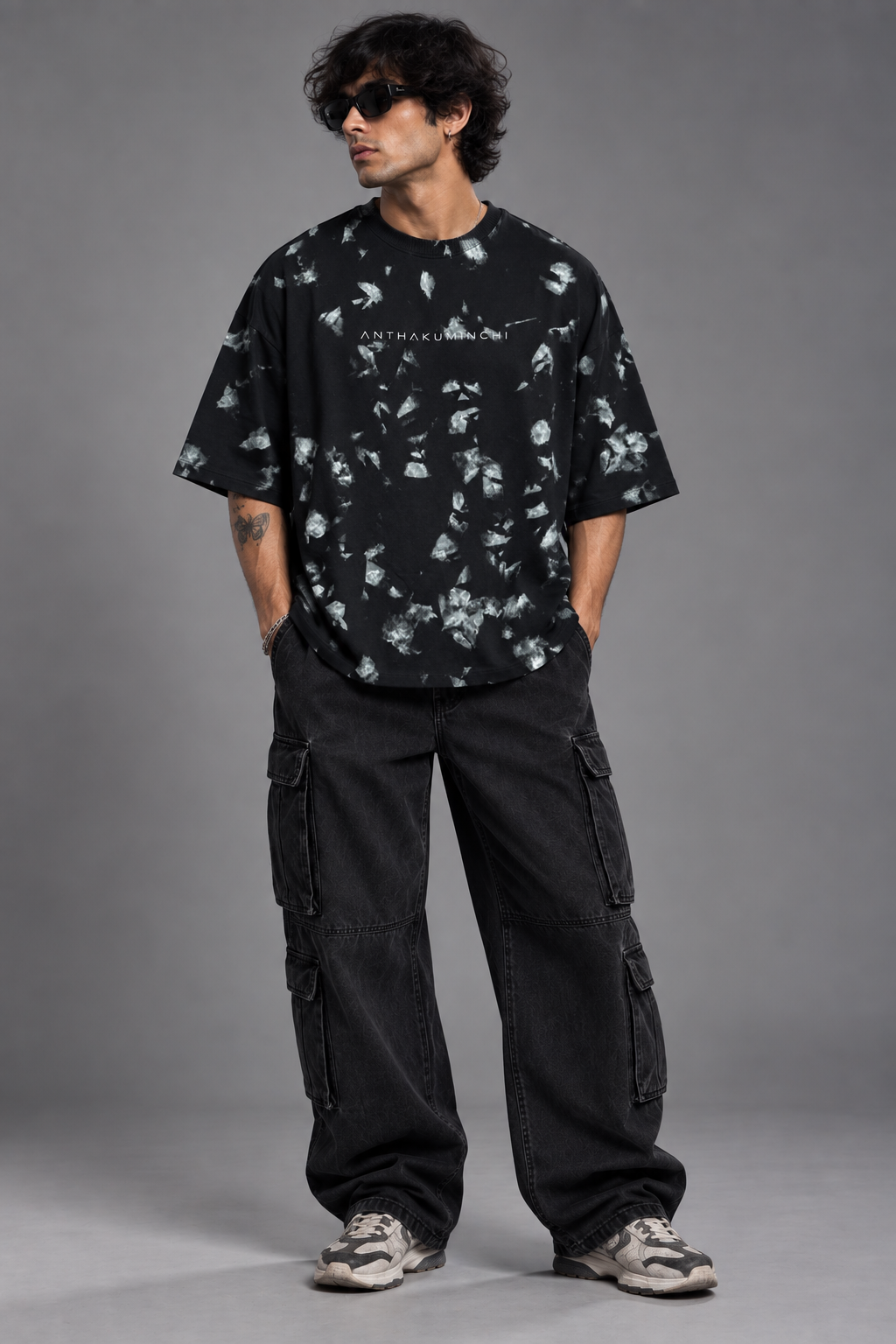 Anthakuminchi Special Acid Wash Oversized Tee (Splatter Wash)