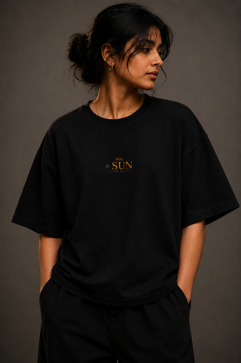 001 ☉ SUN: The Self (Black Boxy Fit Tee)