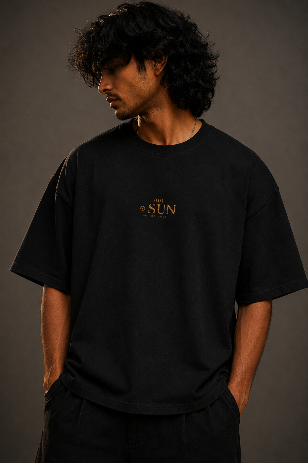 001 ☉ SUN: The Self (Black Boxy Fit Tee)