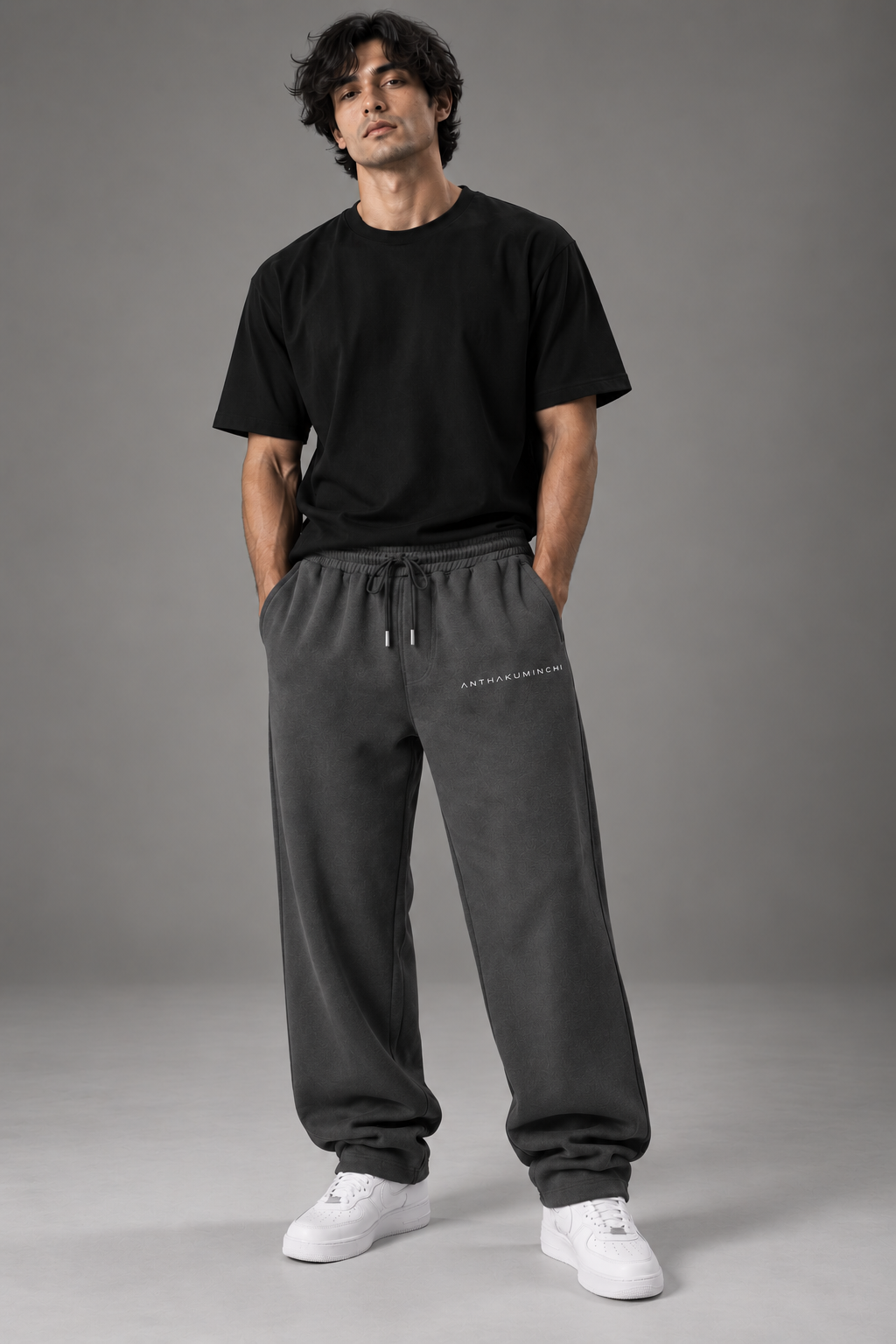 Anthakuminchi Charcoal Grey Sweatpants