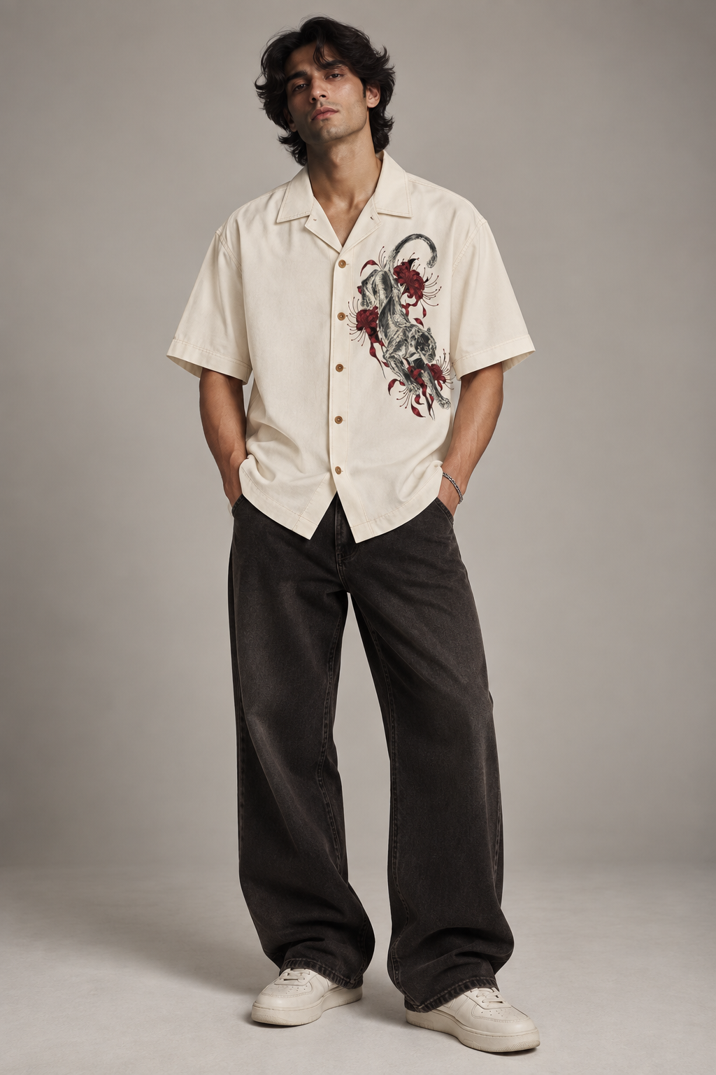 Kurohyou & Higanbana Premium Boxy Fit Shirt (Off White)
