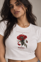 Anthakuminchi Poppy Women Crop Top Tee (White)