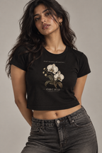 Anthakuminchi Orchid Women Crop Tee (Black)