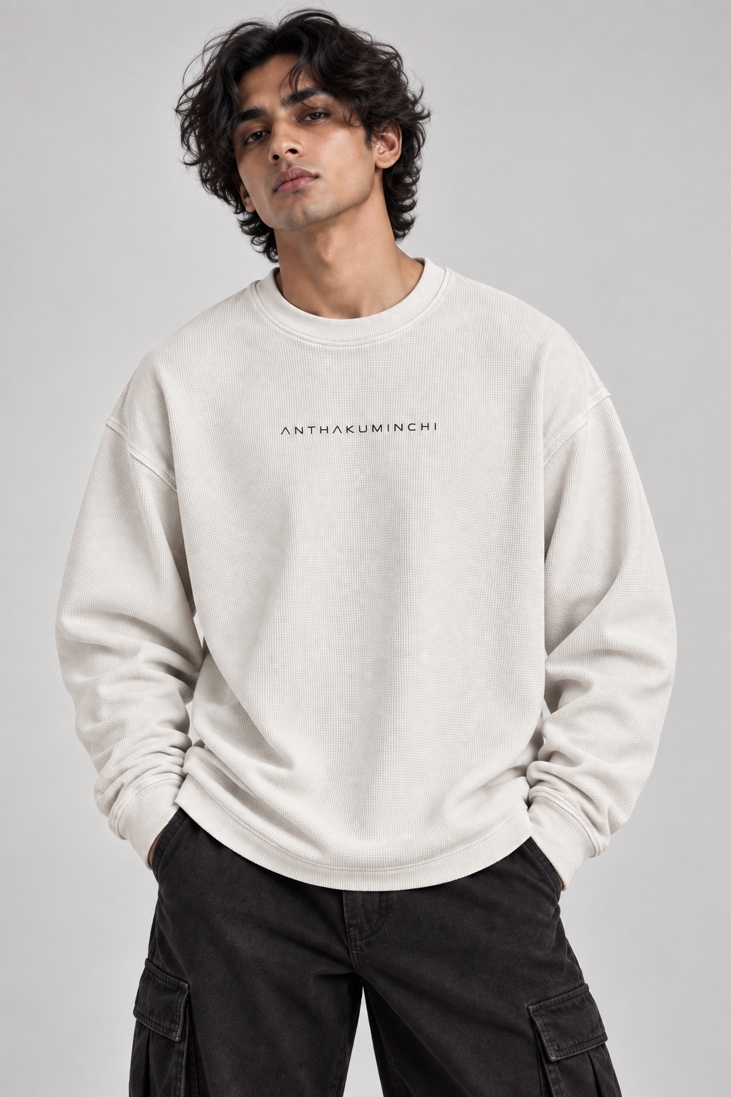 Anthakuminchi Waffle Knit Full sleeve (Off-White)