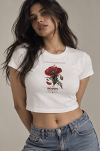 Anthakuminchi Poppy Women Crop Top Tee (White)