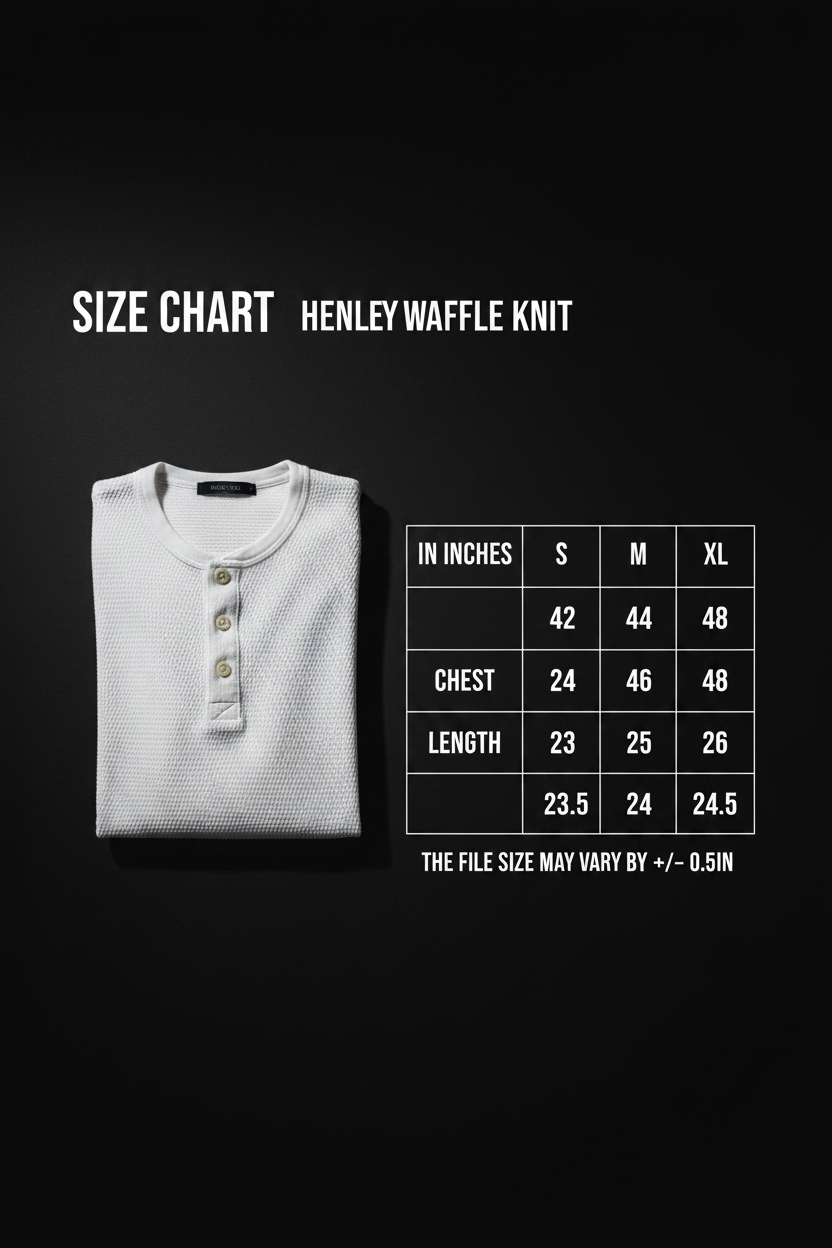 Waffle Knit Henley (Black)