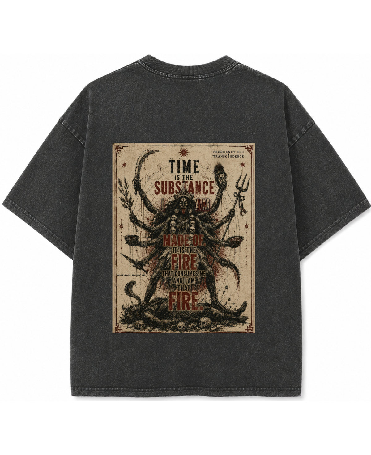 Vintage Fade Wash Oversized T-shirt Back Design