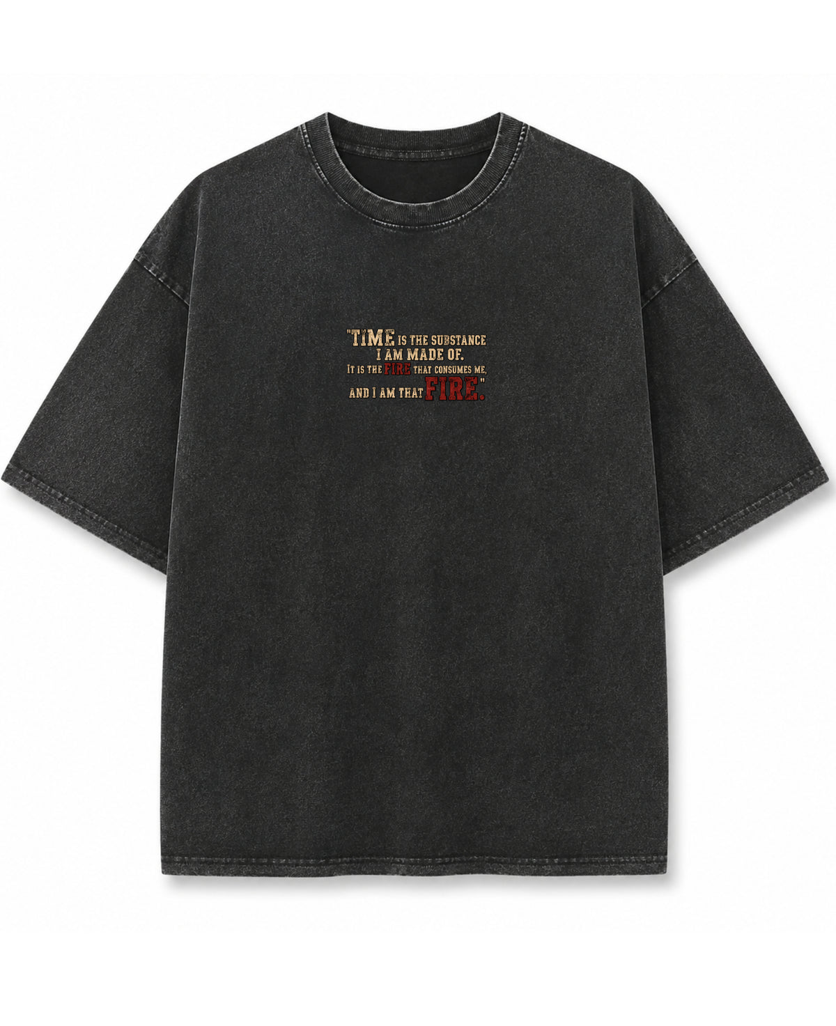 Vintage Fade Wash Oversized T-shirt Front Design