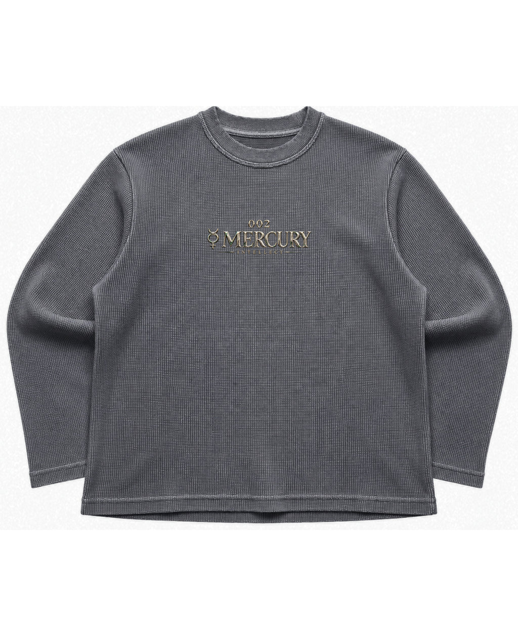 Acidwash waffle knit oversized full-sleeve Front Design