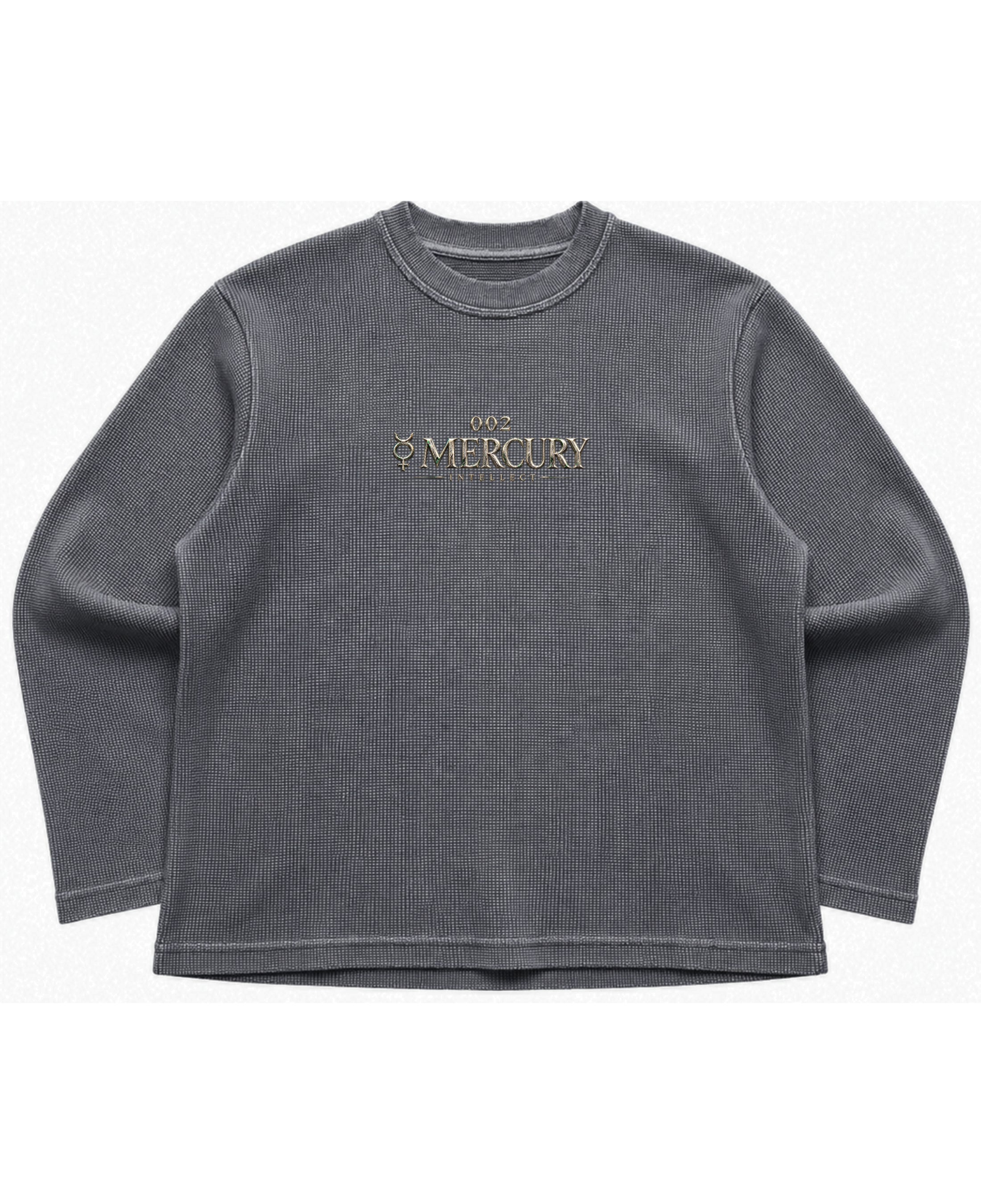 Acidwash waffle knit oversized full-sleeve Front Design