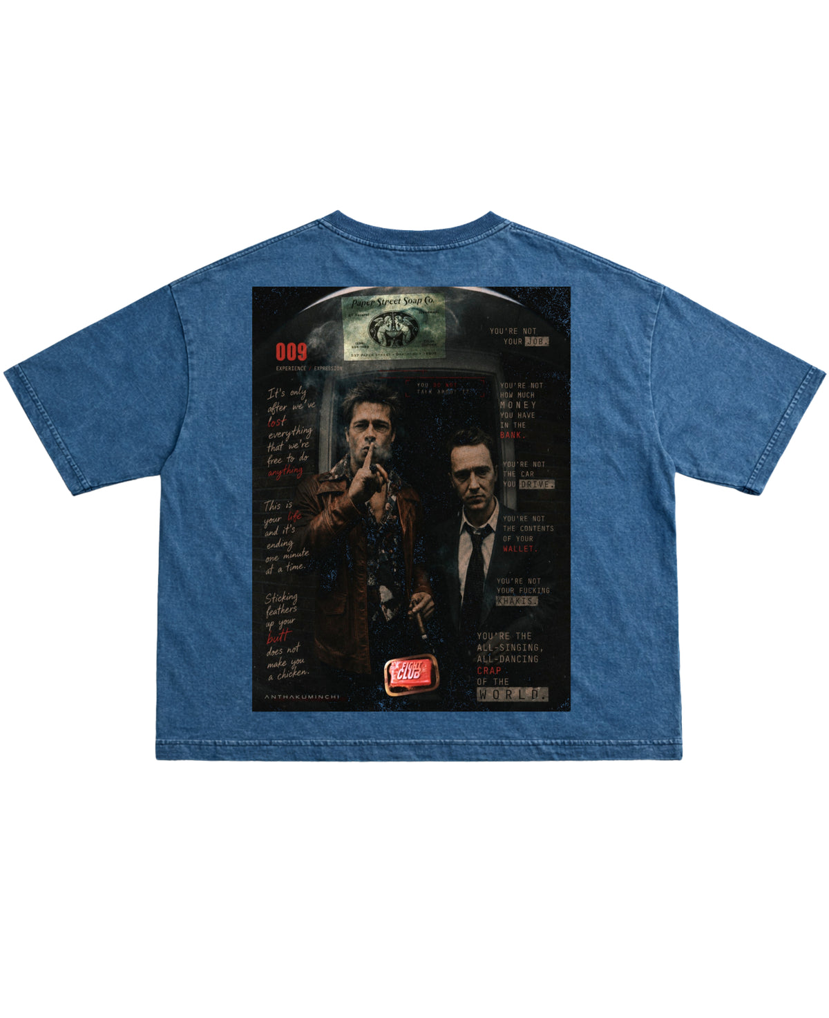 Denim Wash Boxy Fit T-shirt Back Design