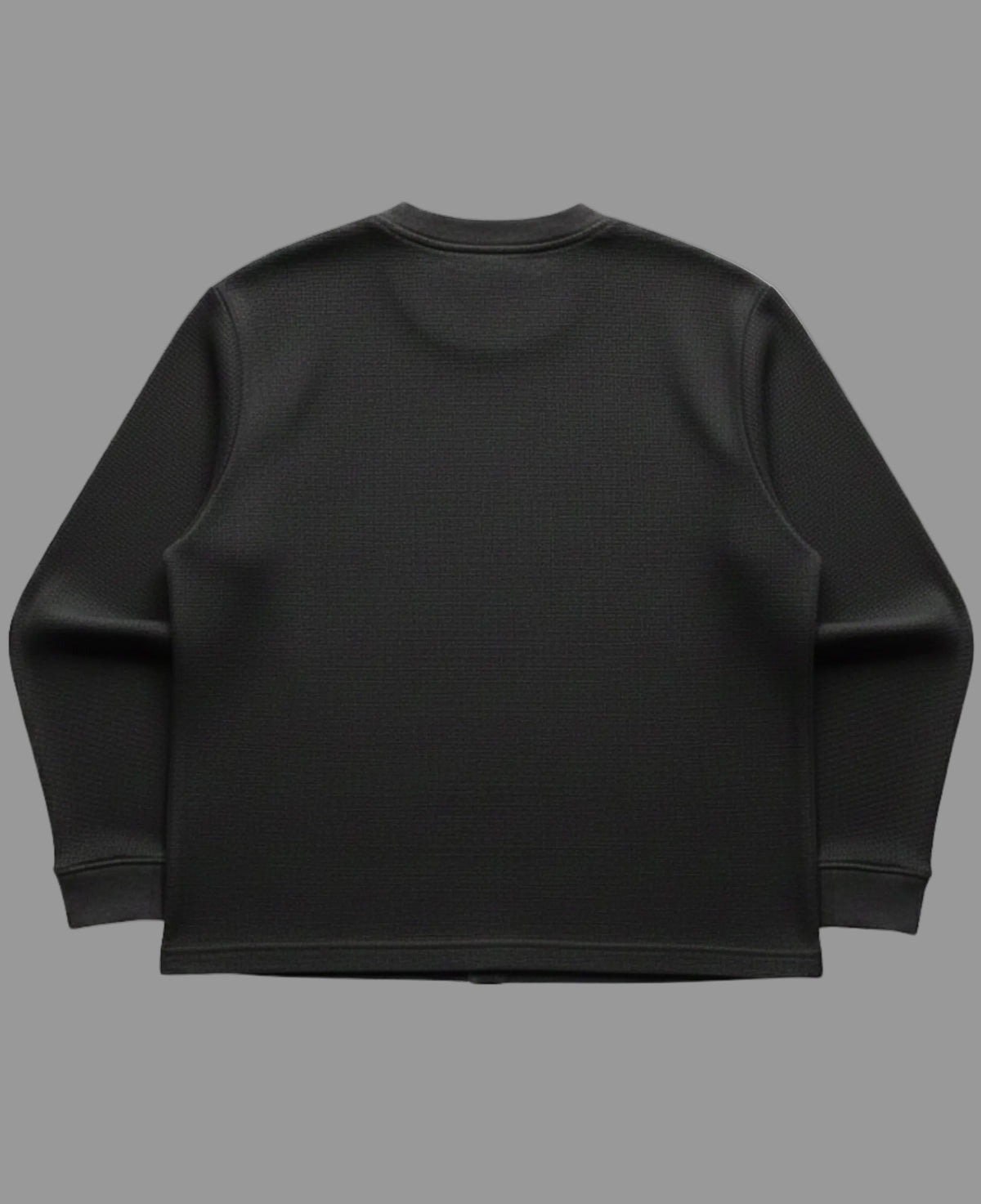 Black waffle knit oversized full-sleeve Back Design