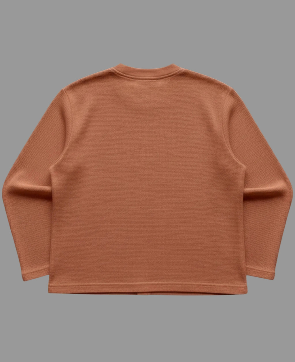 Brown waffle knit oversized full-sleeve Back Design